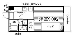 エクセルミネ 1Kの間取図画像
