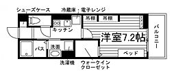 マーレ渡鹿 1Kの間取図画像
