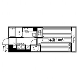 フェリーチェ花園 1Kの間取図画像