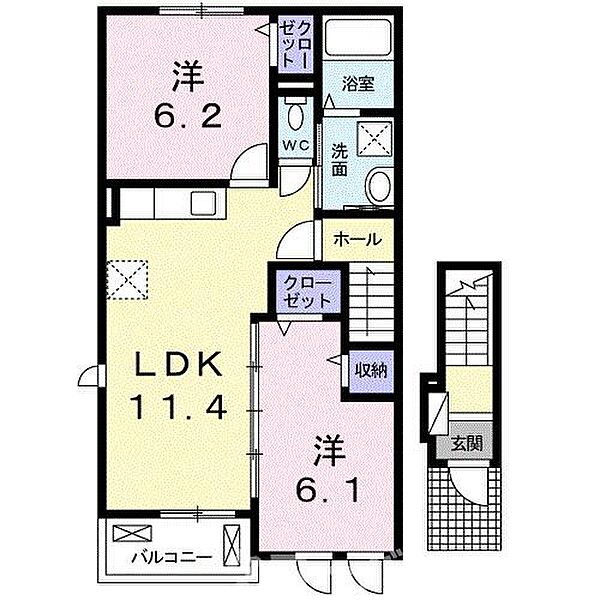 ドリーム・80Ａ 201｜香川県綾歌郡宇多津町津の郷(賃貸アパート2LDK・2階・55.85㎡)の写真 その2