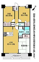 エバーライフ東平尾公園 3LDKの間取図画像