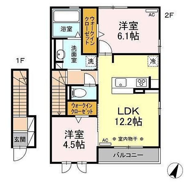 セジュール・Ｋ 205｜静岡県沼津市玉江町(賃貸アパート2LDK・2階・60.48㎡)の写真 その2