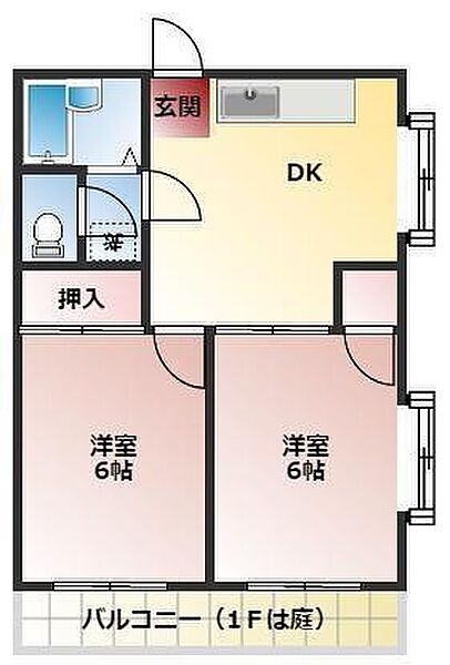 静岡県沼津市我入道(賃貸マンション2DK・2階・38.30㎡)の写真 その2