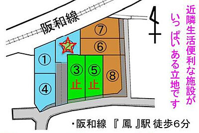 区画図：現在3号地と8号地がご商談可能です。（3号地商談解除になりました。）