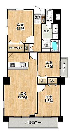 人気の角部屋。...