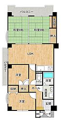 サンライフ恒見2 4LDKの間取図画像