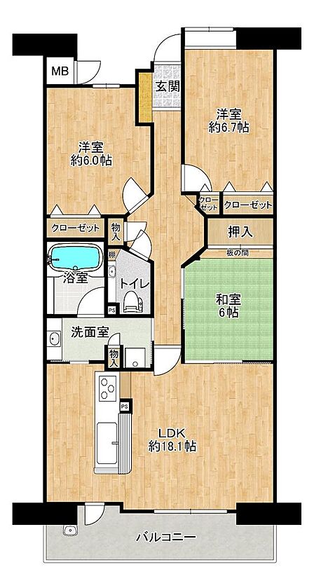家事動線に配慮された間取りです。