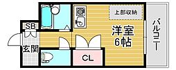 アローズパーク ワンルームの間取図画像