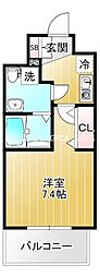 セレニテ桃谷 1Kの間取図画像