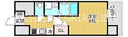 エスリード大阪NAGAHORIGATE 1Kの間取図画像
