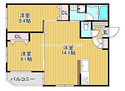 グラン今里NORTH 2LDKの間取図画像