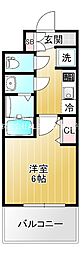 プレサンス東小橋エレディータ 1Kの間取図画像