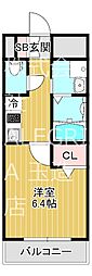 THEGEMS 1Kの間取図画像