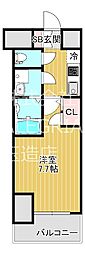 ソルテラス大阪城東 1Kの間取図画像