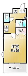 エスポワール21 1Kの間取図画像