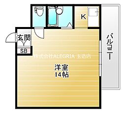 パディーブレイド2 1Kの間取図画像