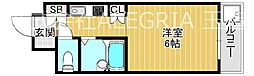 エムロード玉造 ワンルームの間取図画像
