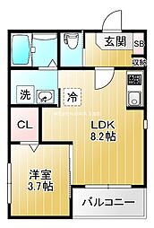 NYスタイルズ玉造 1LDKの間取図画像