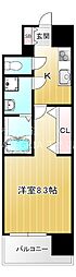 リヴェント玉造 1Kの間取図画像