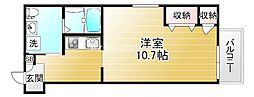 アクロス今里アパートメント 1Kの間取図画像