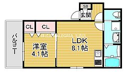 センターポート 1LDKの間取図画像