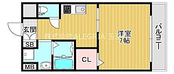パークヒルズ玉造カルミア 1Kの間取図画像