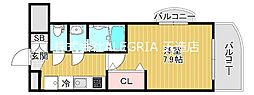 Luxe森之宮 1Kの間取図画像
