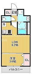 スワンズシティ大阪エスクレア 1LDKの間取図画像