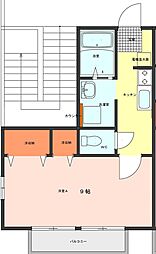 ウェルヴィラ吉島 1Kの間取図画像