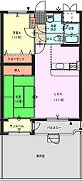 グリーンエンジェル 2LDKの間取図画像