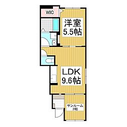 ふるり 1階1LDKの間取り