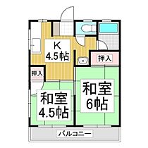 コーポ大和  ｜ 長野県諏訪市大和2丁目（賃貸アパート2K・1階・34.67㎡） その2