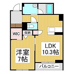 シャーメゾン春の宮 1LDKの間取図画像