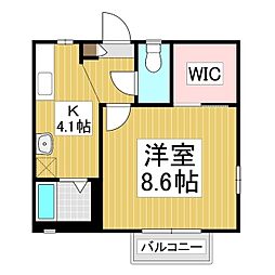ディアスアルペン 1Kの間取図画像