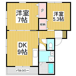 エクシブ麗麗C 2DKの間取図画像