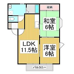 グランドグレイス1番館 2LDKの間取図画像