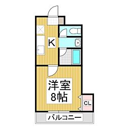 フューチャーヒル 1Kの間取図画像