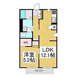 エスポワール21 1LDKの間取図画像