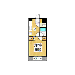 コーポビッグスカイA館 1Kの間取図画像
