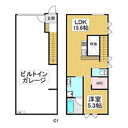 Casa Garage Linea 1LDKの間取図画像