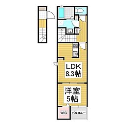 メゾン浜町 1LDKの間取図画像