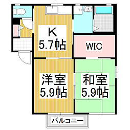 グリーンセトルD 2Kの間取図画像