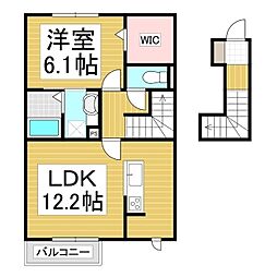 North Field(ノースフィールド) 1LDKの間取図画像