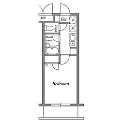 JR総武線 津田沼駅 徒歩9分の賃貸マンション 1階1Kの間取り