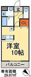 JR総武線 幕張本郷駅 徒歩3分の賃貸マンション 4階ワンルームの間取り