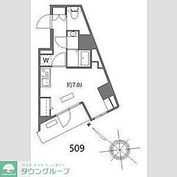 エヌステージ西船橋市川 5階1Kの間取り