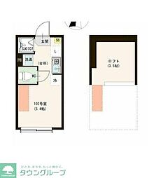 カーサ　エスト　小岩 1階ワンルームの間取り