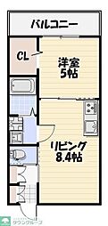 Likes飯山満町A棟 1LDKの間取図画像