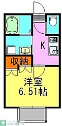 アリージュ津田沼 1Kの間取図画像
