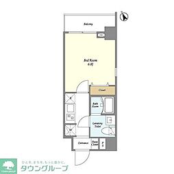 ラクラス下総中山 1Kの間取図画像
